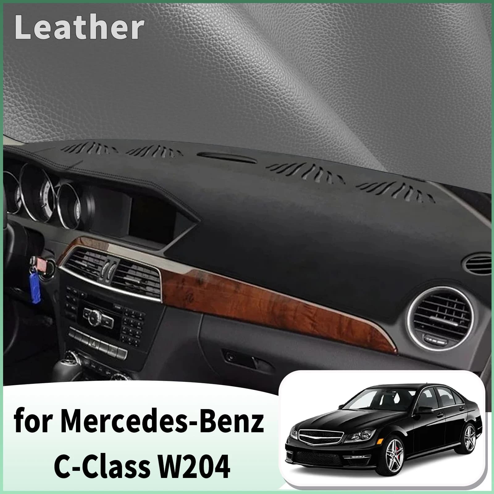 for Mercedes-Benz C-Class C Class W204 2008-2014 Dash Mat Dashboard Cover Dashmat Universal Anti-Reflection Heat Insulation Sun