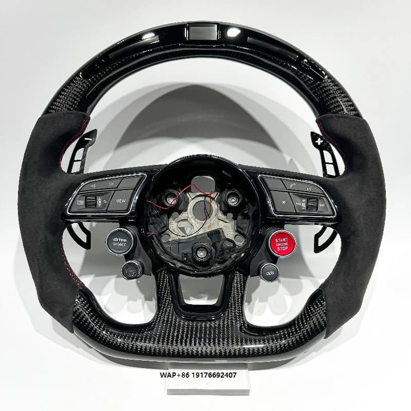 Custom Carbon Fiber Steering Wheel for Sedan Series A3 A4 A5 S3 S4 S5 RS3 RS4 RS5 D-shape Sport Design with Paddel Shifter