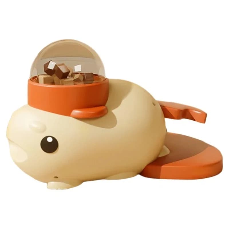 The little yellow duck presses the leakage device, and the cat self-hi automatically feeds.