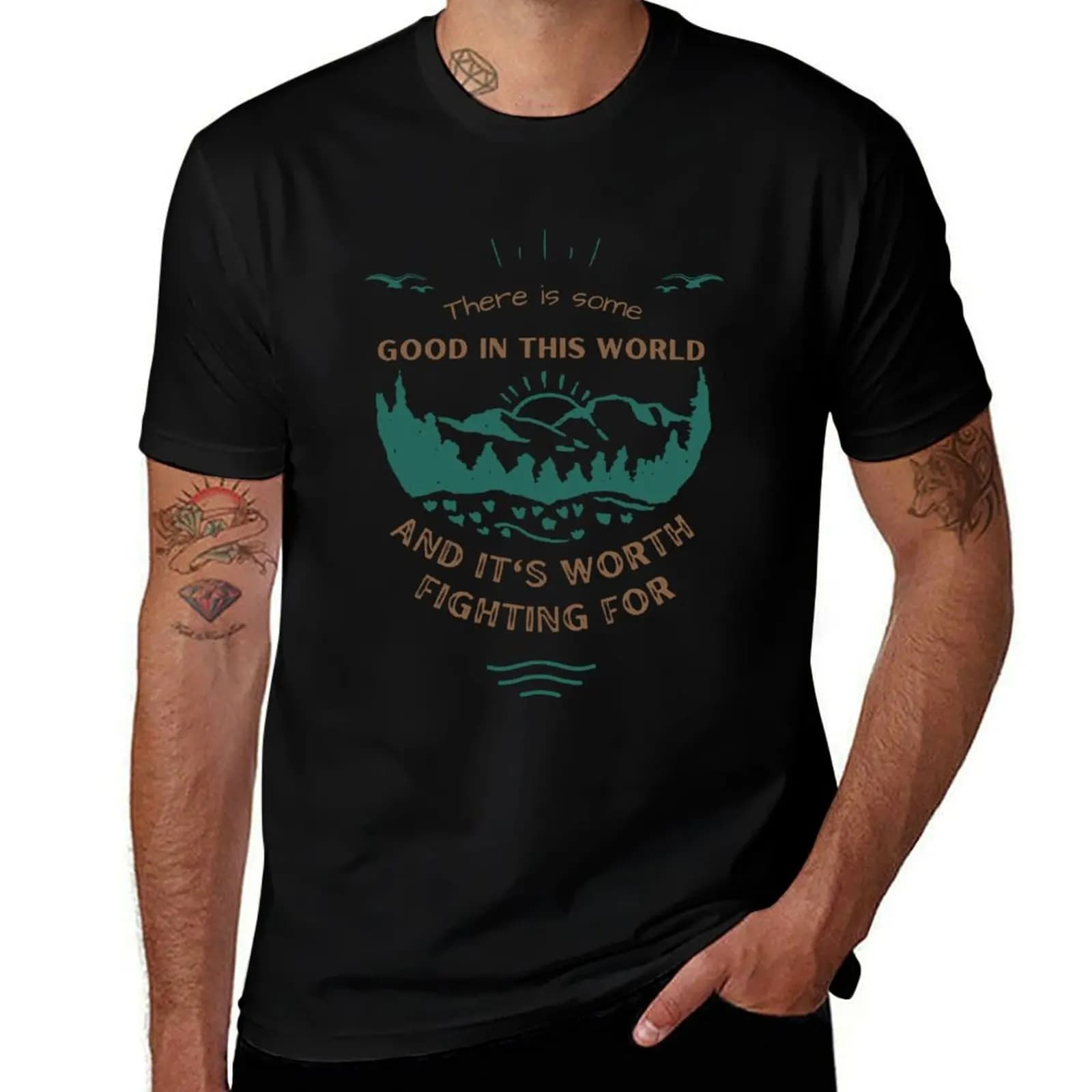 There is Some Good in This World - Rising Sun Landscape - Fantasy T-Shirt Lightweight Running T-Shirt
