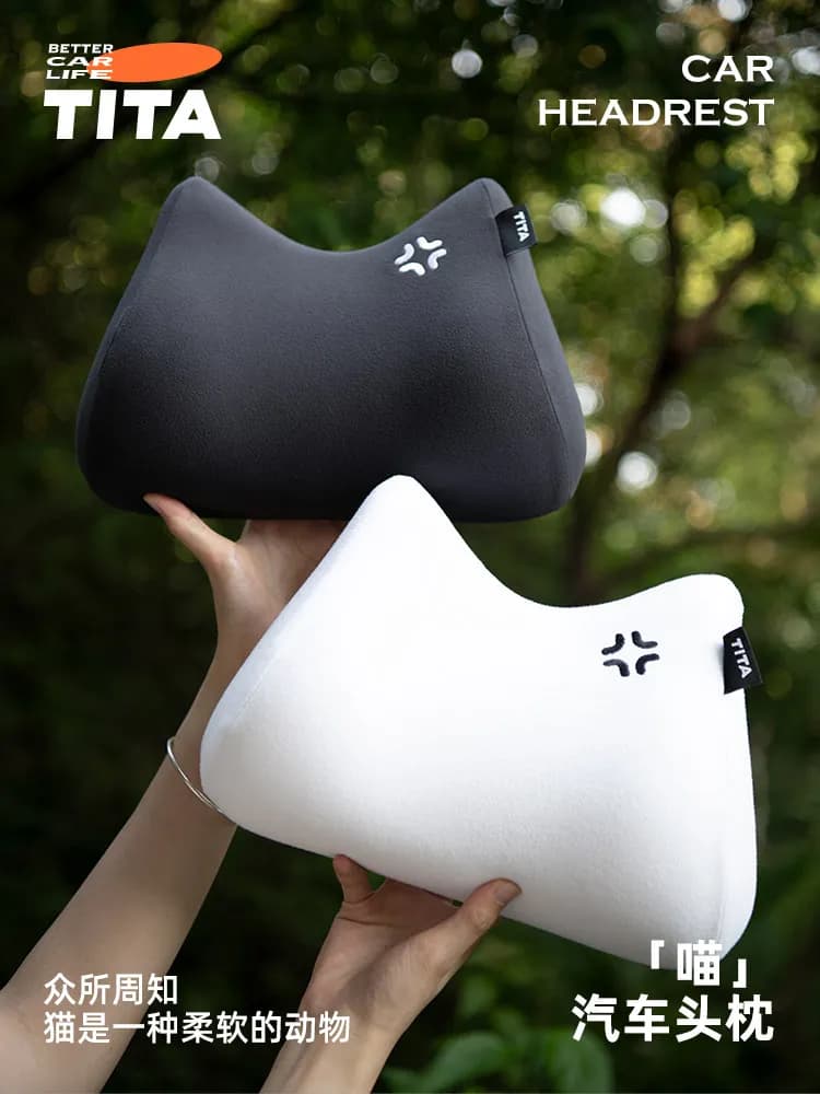 TITA Car Headrest for Tesla Model Y/3, Car Interior Neck & Waist Support Pillow, Ergonomic Cushion for Driving Comfort