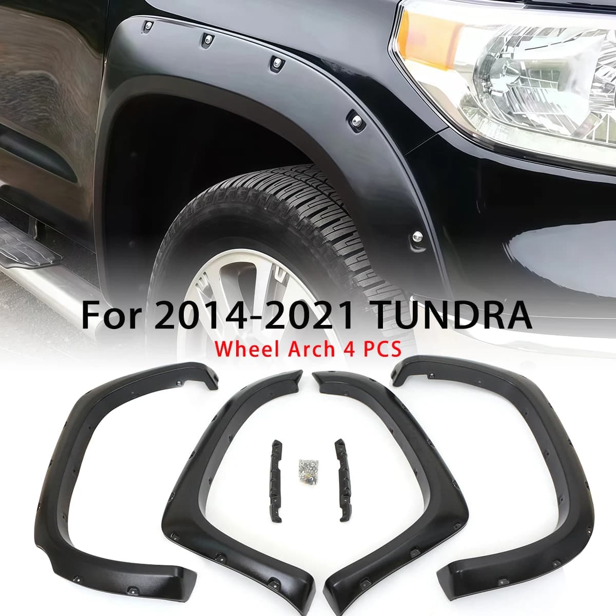 Fit For 2014-2021 Toyota Tundra Wheel Arch Trim Fender Flares 4 pcs