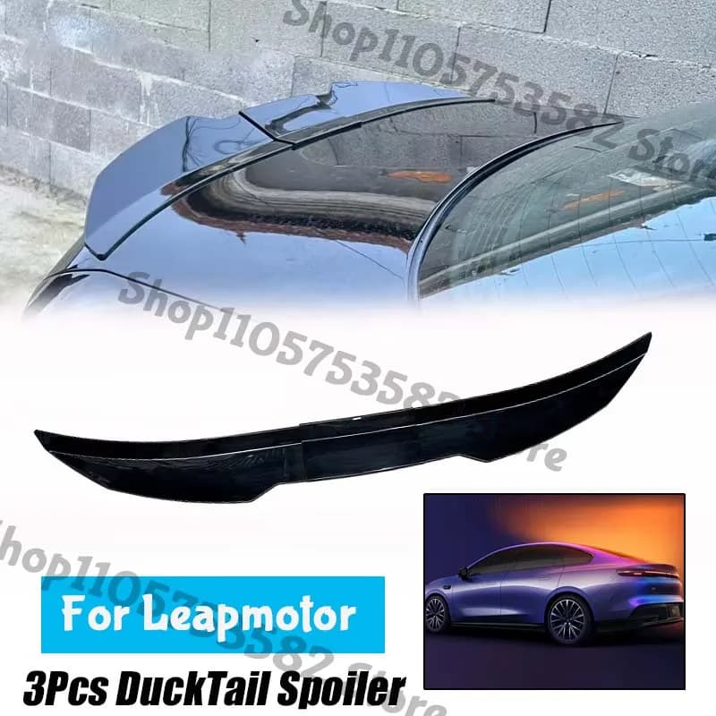 3Pcs Ducktail High Kick Trunk Spoiler For Leapmotor Universal Rear Boot Wing For Multi Models Car