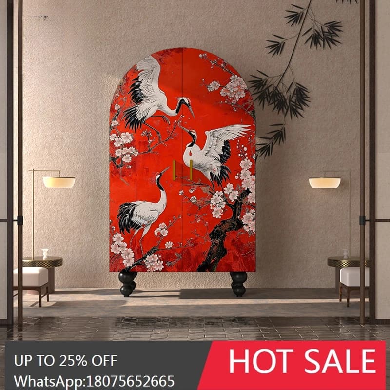 MJY crane living room bedroom solid wood clothing independent wardrobe entrance locker chest cabinet