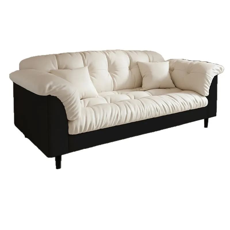 Italian minimalist fabric living room Small apartment rental room Large triple sofa