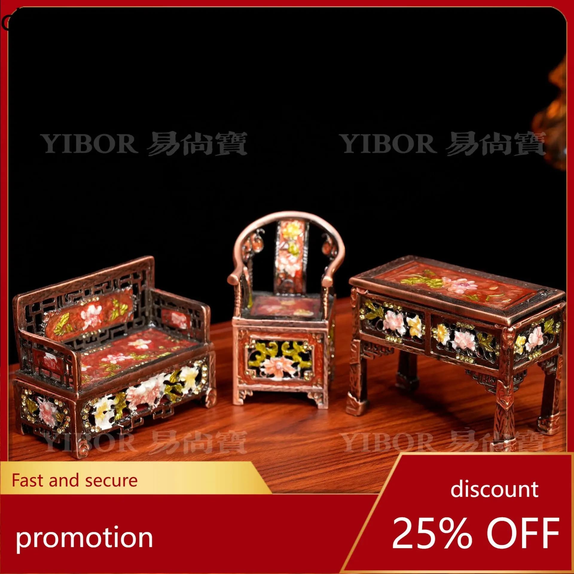 H1 Metal Enamel Creative Vintage Home Decor Ornament, Miniature Landscape Decoration, Hot-Selling Craft for Scenic Areas
