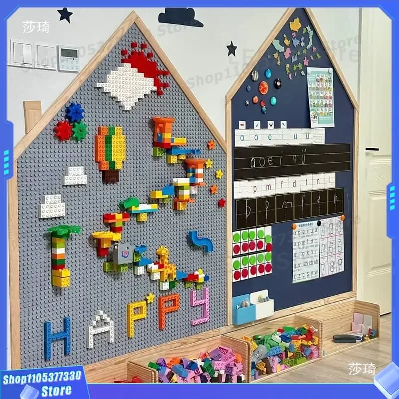 Large Particle Building Blocks Wall Mounted Toy For Kids DIY Puzzle Combination Floor Game Kindergarten Corridor Entrance