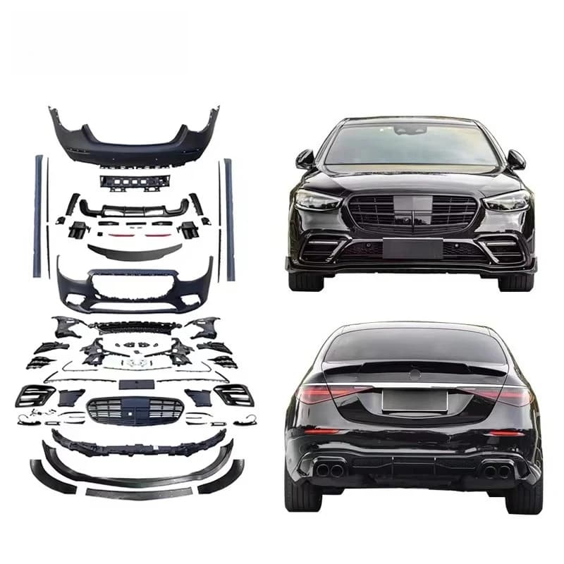 Body Kits for S CLASS W223 Upgrade S450 Front Bumper With Grille Rear Bumper Bra Bus Kits Front Lip Diffuser Exhaust Pipe