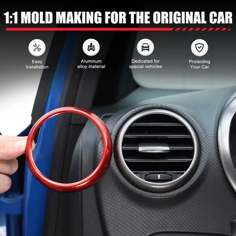 For SEAT Leon MK2 2008-2012 Car Dashboard Side Air Vent Decoration Ring Cover Trim Car Sticker aluminum alloy Accessories