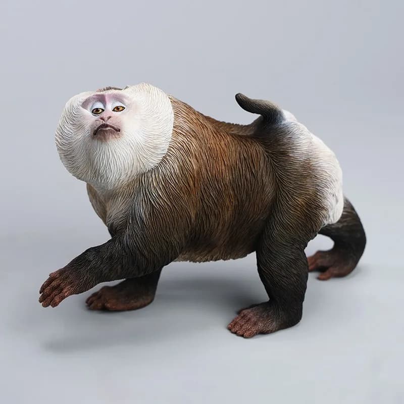 Dolphin-tailed monkey, simulated animal, flat-topped monkey figure model, desktop resin ornament.