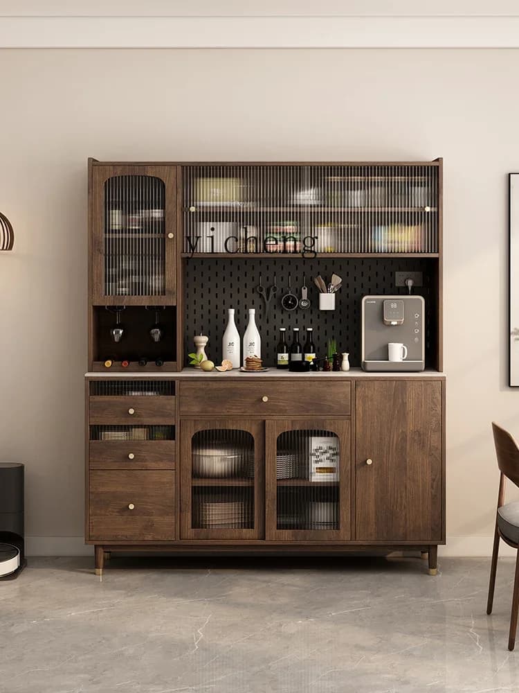 TQH6.23 Solid Wood Sideboard Multi-Functional Large Capacity Locker Living Room Integrated Wall High Cabinet