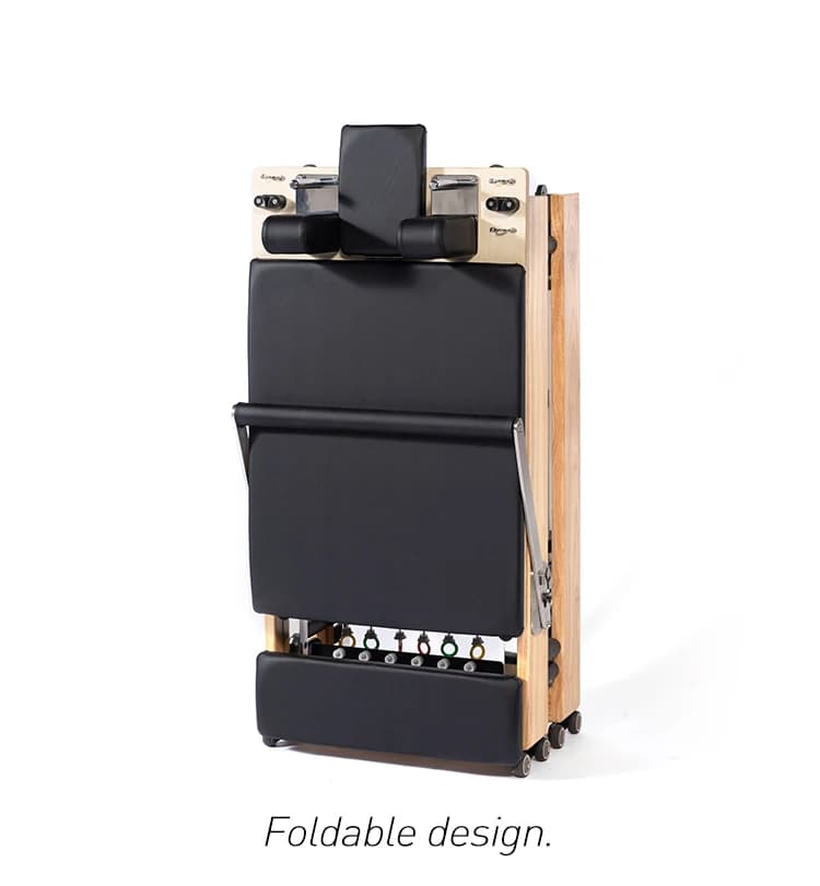 Wavar Pilates Oak Bed Foldable logo Leather Customization Available  Suitable for Pilates Training Multi-functional Training