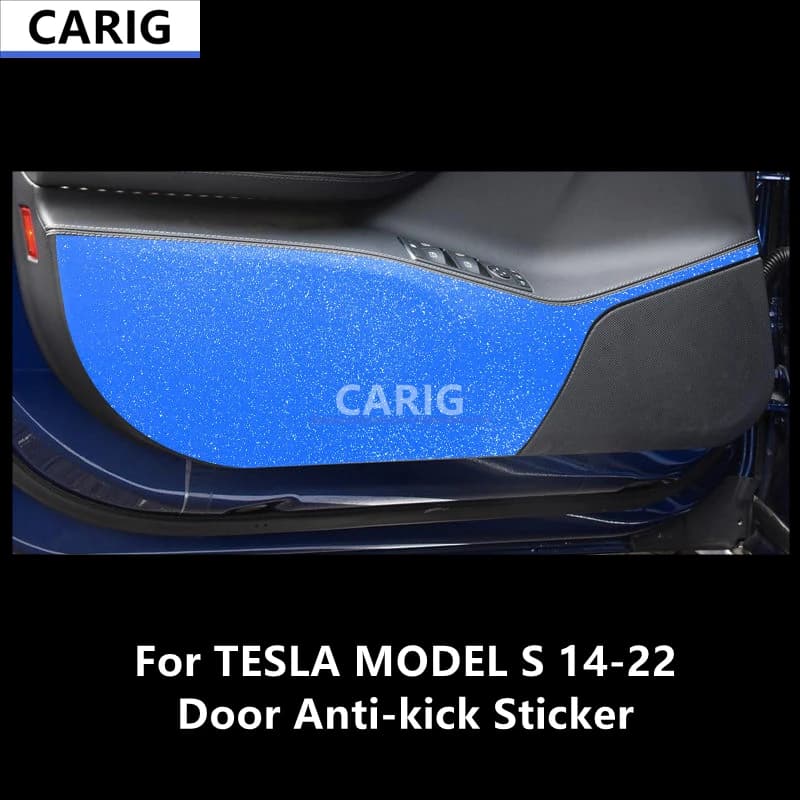 For TESLA MODEL S 14-22 Door Anti-kick Sticker Interior Modification Carbon Fiber Film Modification Accessories