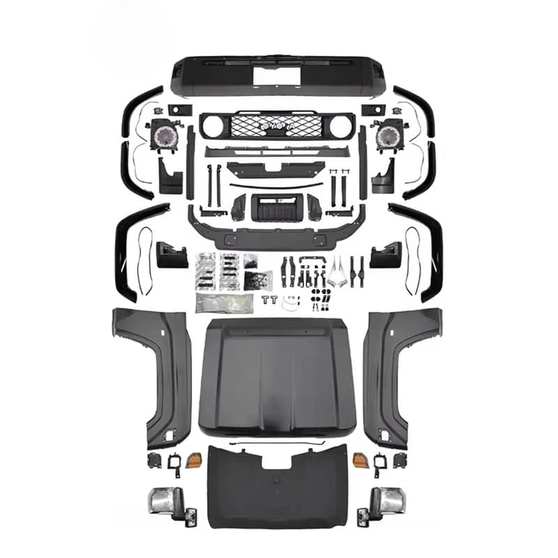 New Style Old to New Body Kit Bumper Front and Rear Bumper Conversion Body Kit for Land Cruiser LC 76 Upgrade to 2024 Body Kit