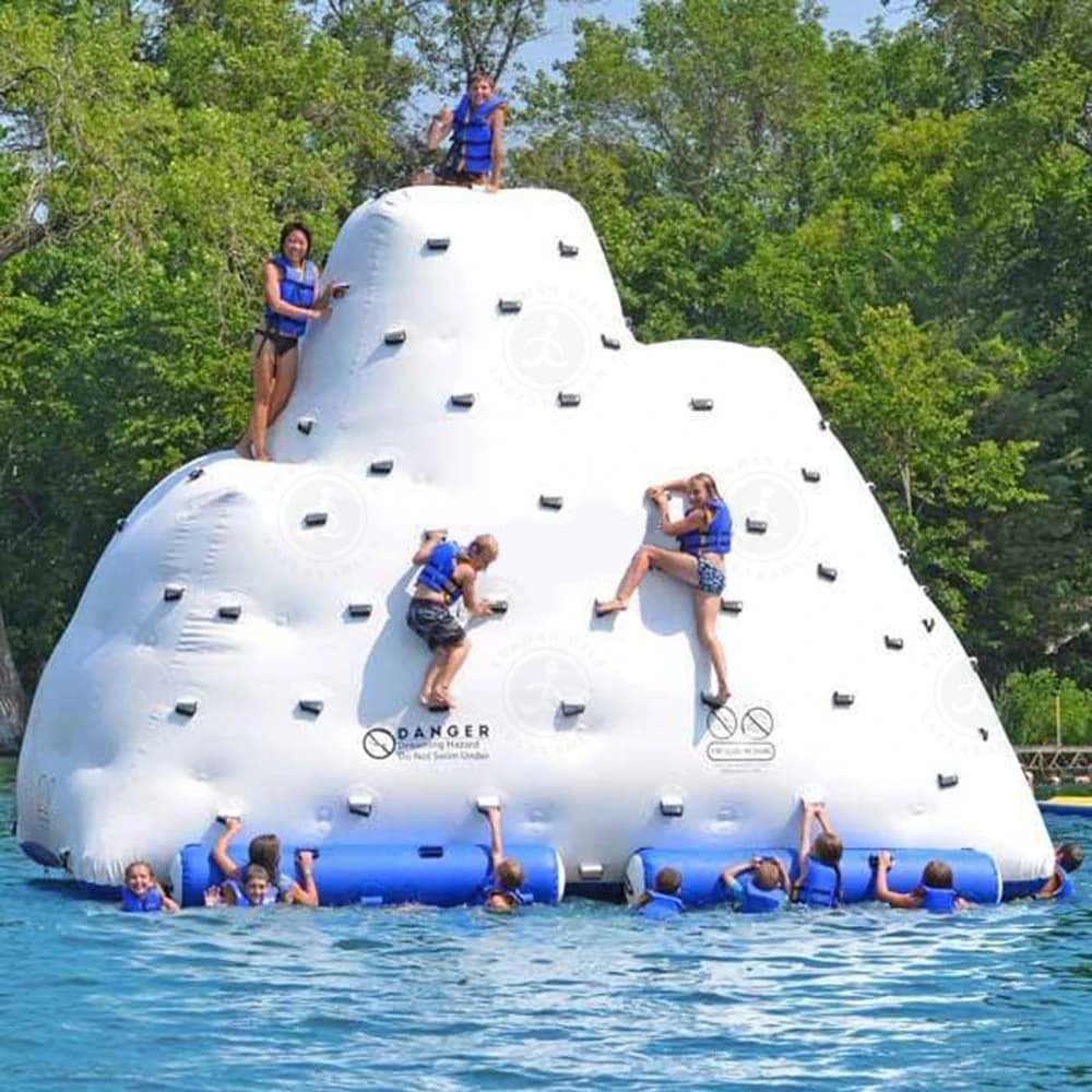 Giant Inflatable Water Climbing Wall, Durable Easy Setup Iceberg for Pool & Lake Summer Fun