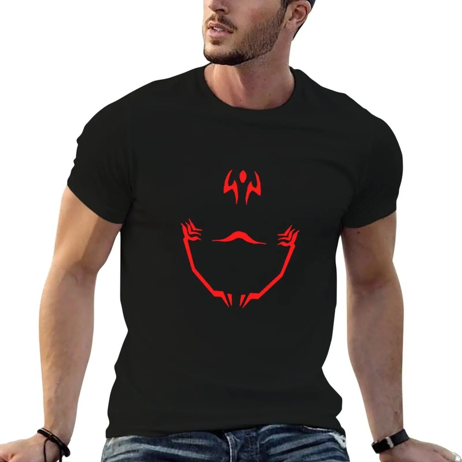 Sukuna Face Tattoo Design (Red Color) T-Shirt man t shirt sublime vintage t shirt men