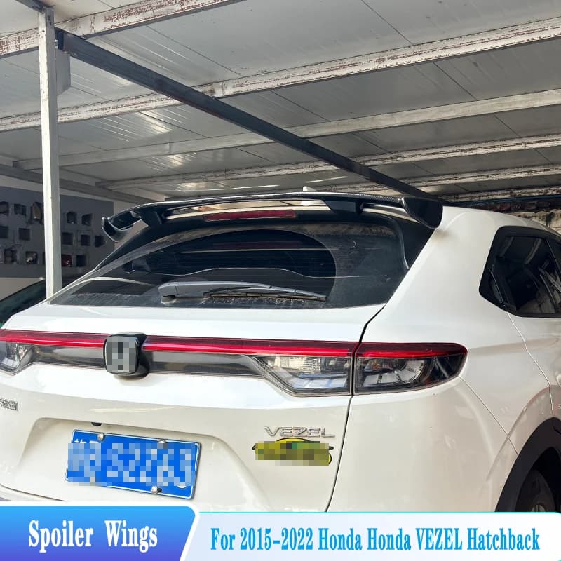 For 2015-2023 Honda VEZEL HR-V Hatchback Rear Roof Spoiler Wings ABS Plastic Black Car Exterior Tuning Trim Body Kit Accessories