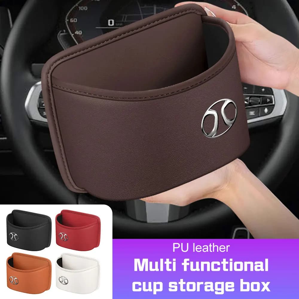 Leather Car Multi-functional Storage Box For BAIC Senova X35 X55 X65 X75 X7 Beijing BJ20 BJ40 BJ80 Auto Door/Backrest Cup Holder