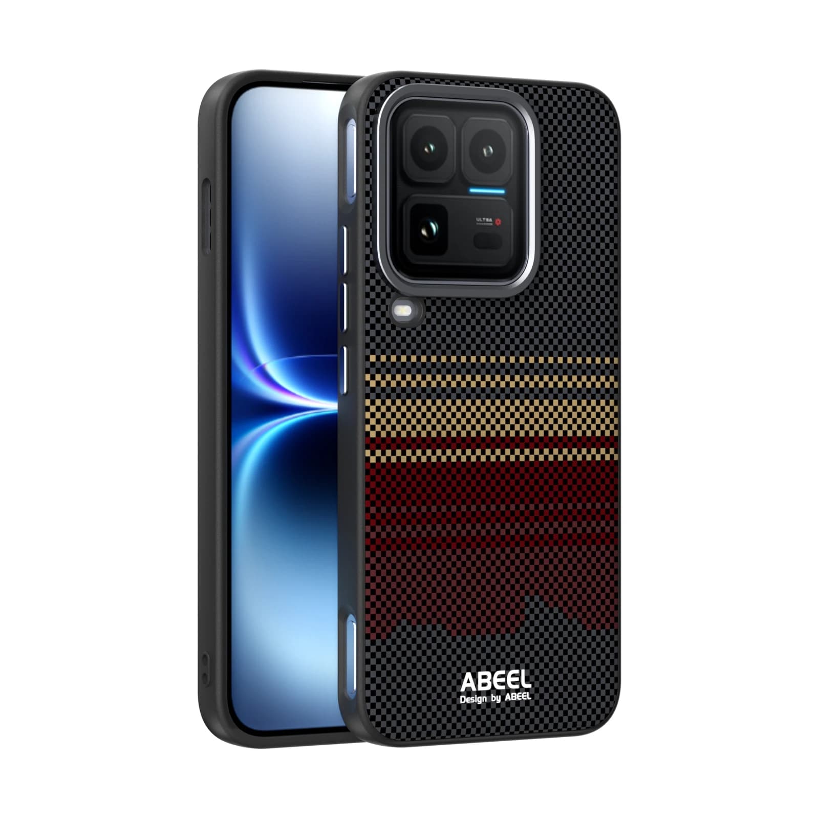 For VIVO iQOO 15 Ultra Case Protective Carbon Fiber Sunset Design Mobile Phone Back Cover