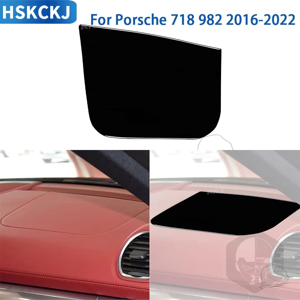 For Porsche Boxster Cayman 718 982 2016-2022 Cars Accessories Interior Copilot Dashboard Cover Trim Sticker Gloss Black Plastic