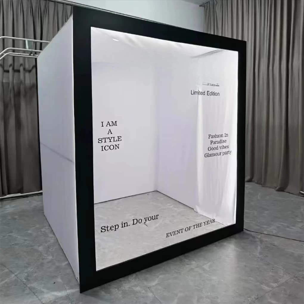 Wedding Pvc Magazine Photo Booth Box Vogue - Glamour Event Decoration Booth with Custom Logo Frames and Easy Assembly