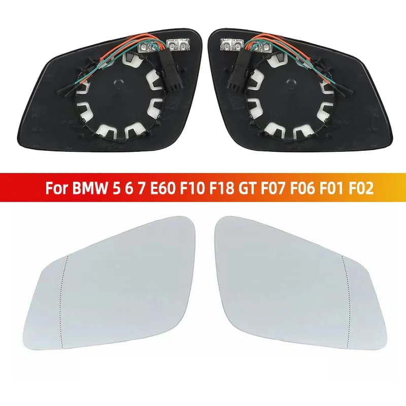 Left Right Heated Mirror Glass With Wire 4 Pins For BMW 5 6 7 E60 F10 F18 GT F07 F06 F01 F02 51167186587 51167186588