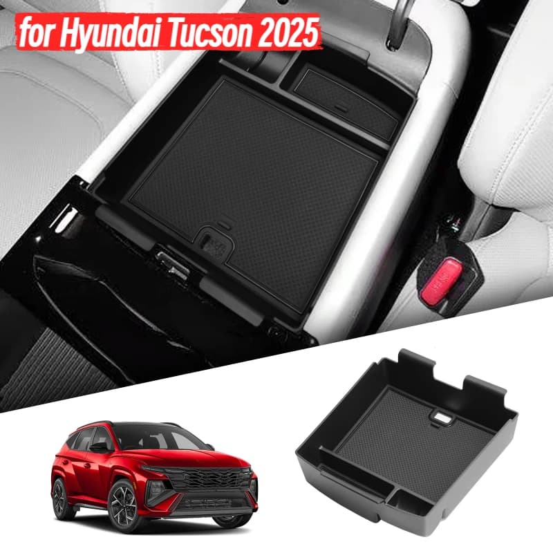 for Hyundai Tucson 2025 Car Armrest Storage Box Accessories Center Console Storage Organizer(Only Fit With Gear Shift Version)