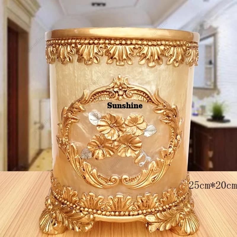European creative household living room trash can modern large luxury bathroom uncovered retro European and American storage buc