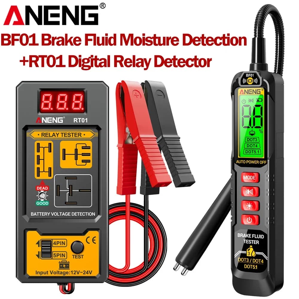 ANENG RT01 Automotive 4/5-pin Relay Tester+HD01 Digital Halogen Leak Detector Air Conditioning Refrigerant Leak Detection Kit