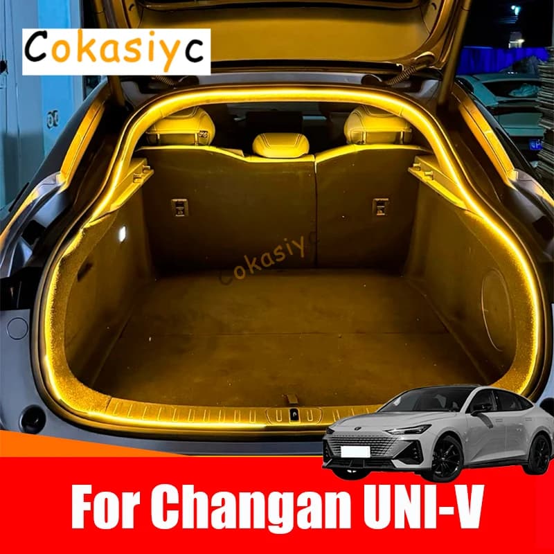 For CHANGAN UNI-V UNIV 2023 2024 2025 Trunk Light Bright LED Silicone Yellow White Proposal Decoration Rear magnetic induction
