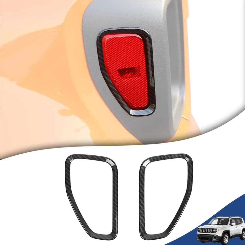 2PCS Car Rear Tail Lights Lamps Small Trim Frame Decoration Cover for Jeep Renegade 2016-2022 Auto Exterior Accessories ABS