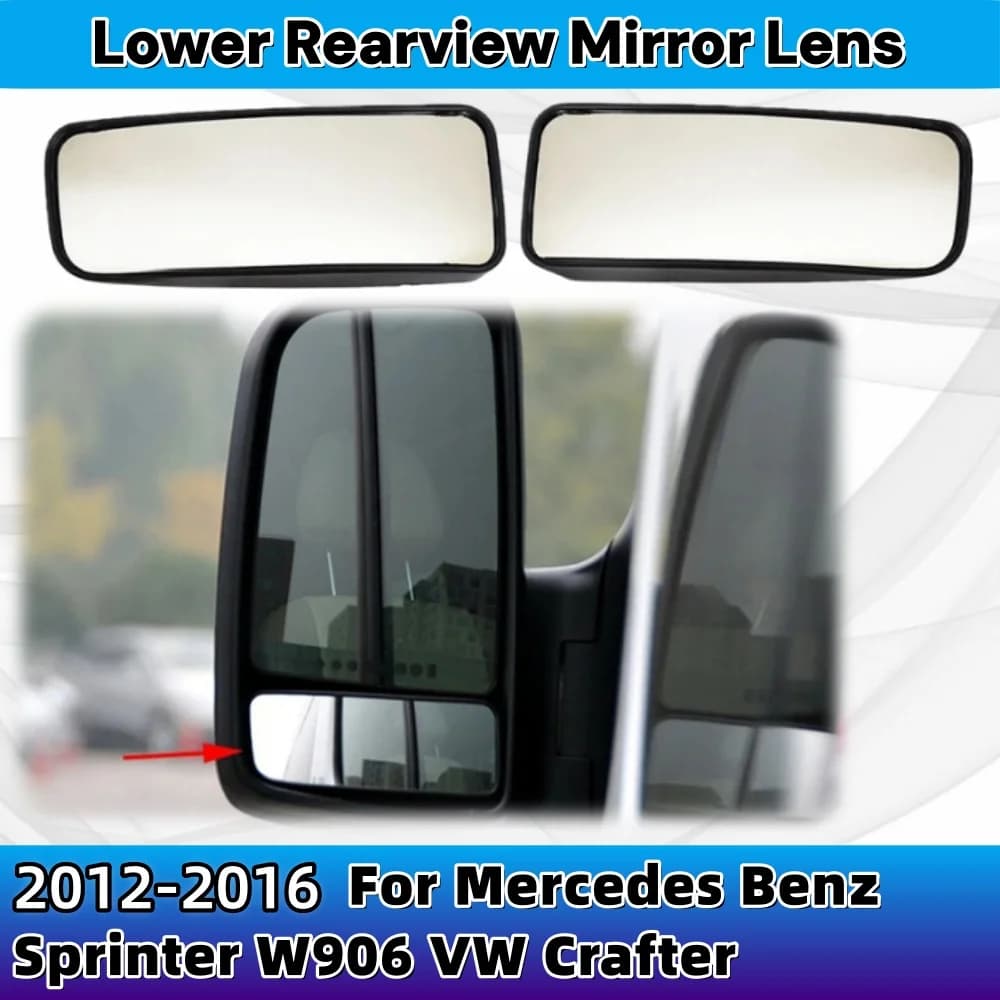 For Mercedes Benz Sprinter W906 VW Crafter 2012-2016 Small Side Mirror Glass Lower Rearview Mirror Lens Accessories Upgrade