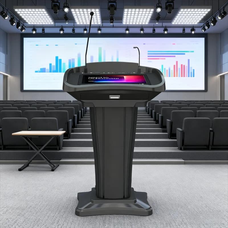 Digital Podium for Conference with the 21.5-Inch Touch Screen Conference System Podiums Slim Body Digital Smart  Podium Lectern