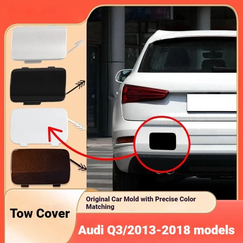 For 13-18 Audi Q3 Bumper Trailer Cover Q3 Rear Bar Tow Hook Tow Cover Trailer Hole Cover