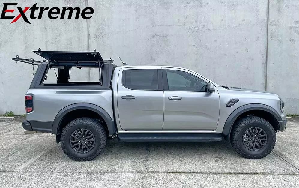 High Quality Aluminum Alloy Sports Pickup Hardtop Truck Bed Cover for Ford Ranger Camper Shell Snap-On No Drill