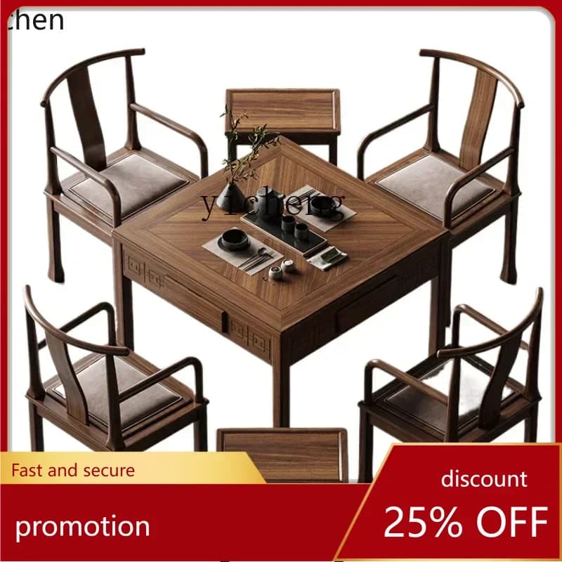 ZML Solid Wood Mahjong Machine Dining Table Dual-use Electric Mahjong Table Fully Automatic Household Four-player Machine