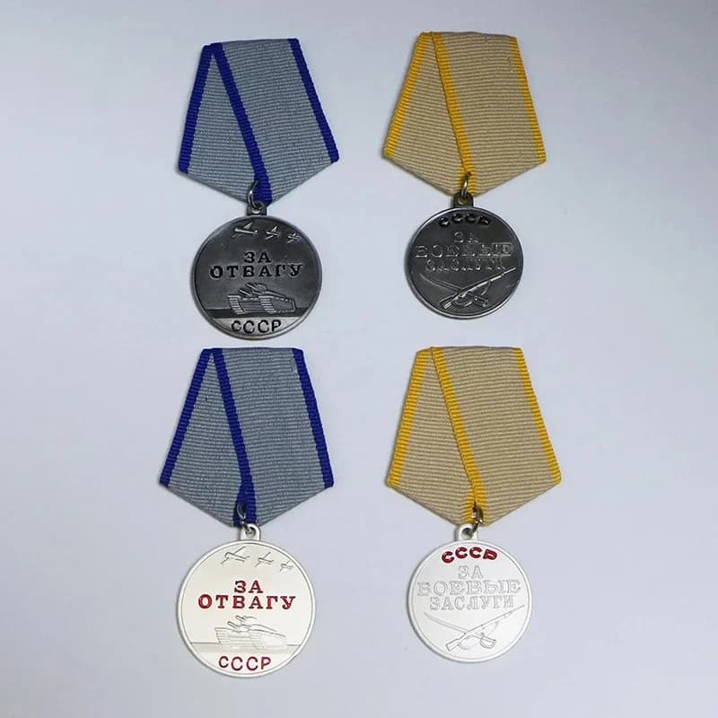 Soviet Replica Medal USSR For, Courage Combat Service Military Award, Badge Ribbon Bar Army Collectible, Prop Cosplay Gift