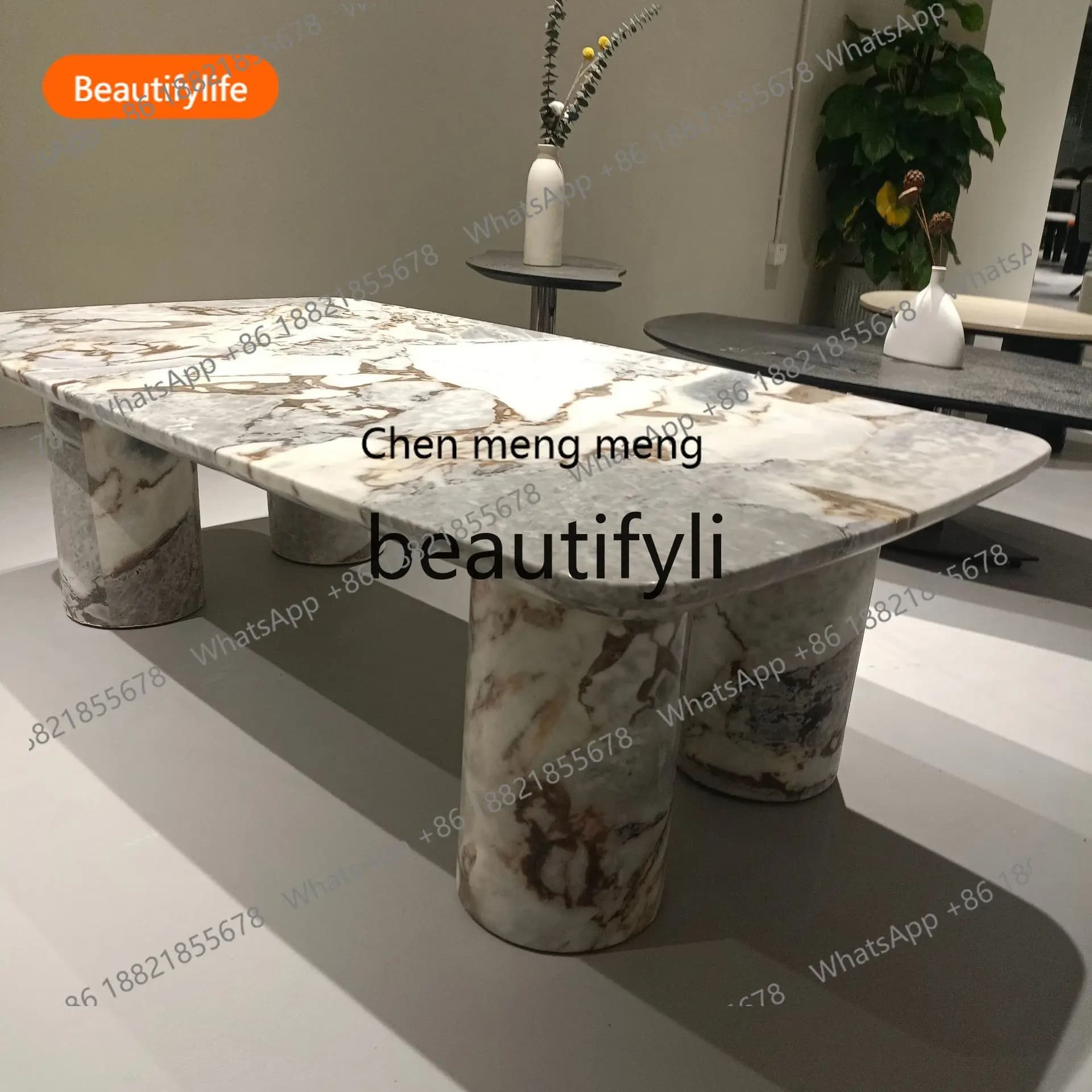 2003 Italian light luxury modern living room creative coffee table marble rectangular designer coffee table