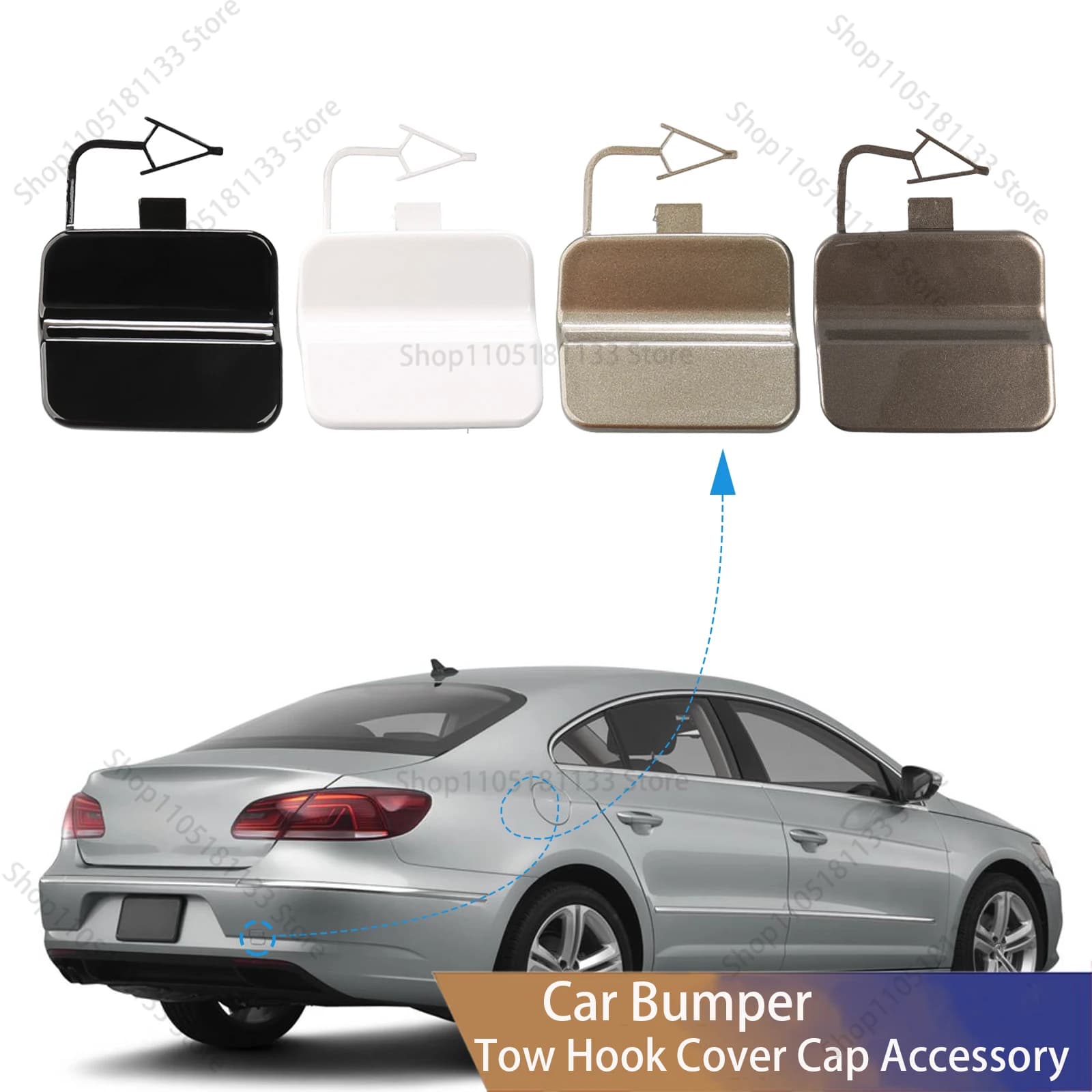 For VW Passat CC 2013-2017 Rear Bumper Tow Hook Cover 3C8807441A Precision Fit Professional Grade Installation