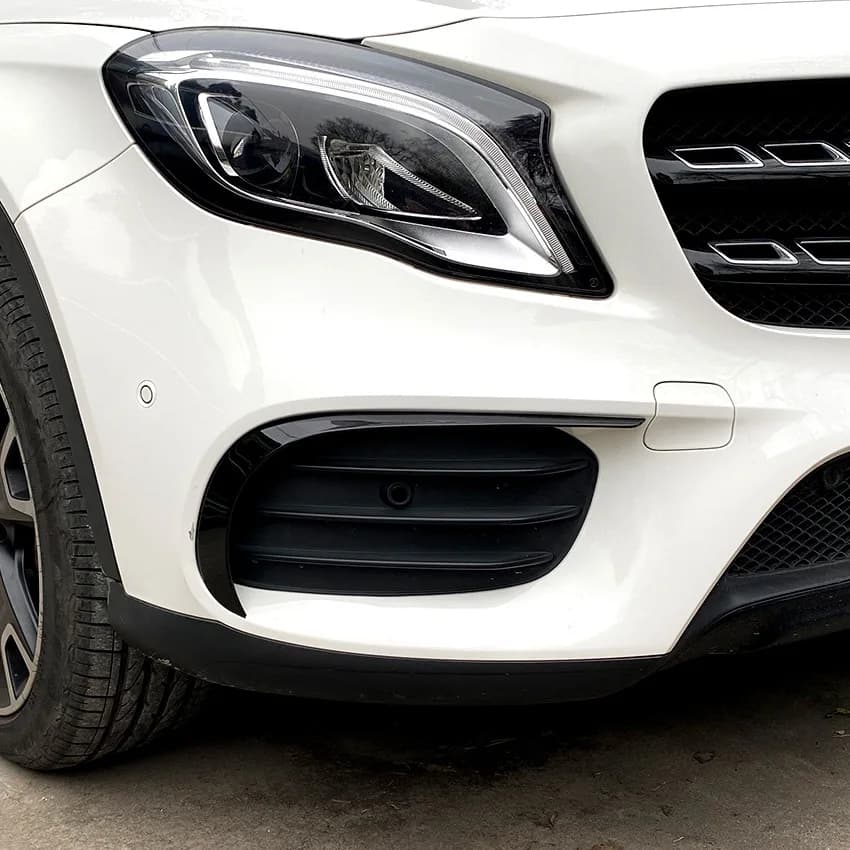 2Pcs Front Bumper Spoiler Lip Splitter Trim ABS Fit For Mercedes Benz GLA-Class GLA220 250 X156 2017 2018 2019  Black