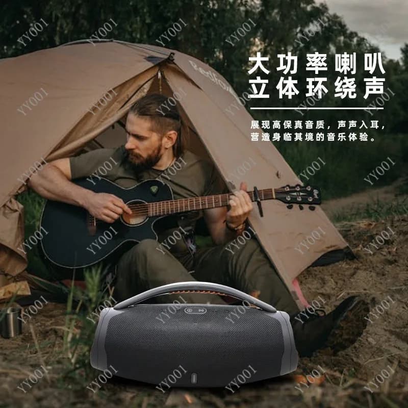 Portable Wireless Bluetooth Speaker with RGB Side Lights, Bass Stereo for Home Outdoor