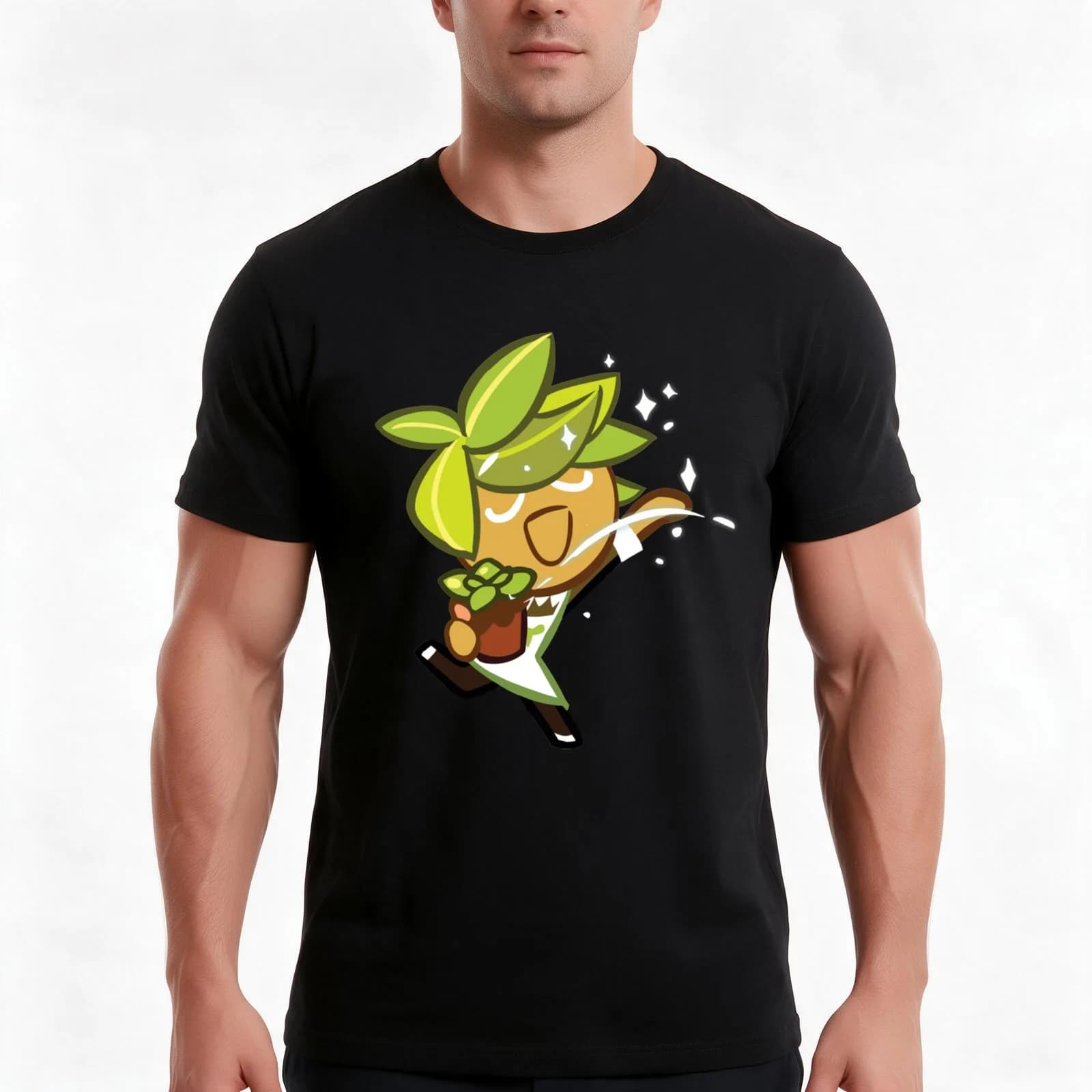 Herb Cookie T-Shirt, Summer Casual Cotton Tee, Oversized Streetwear Tops, Vintage Graphic Print, Loose Fit Short Sleeve
