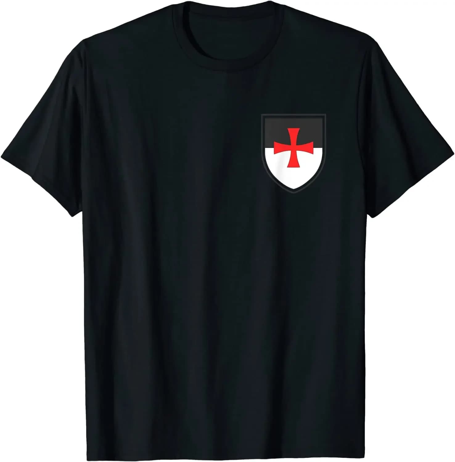 Knights Templar Shield Cross Crusader T-Shirt 100% Cotton O-Neck Short Sleeve Summer Casual Mens T-shirt Streetwear