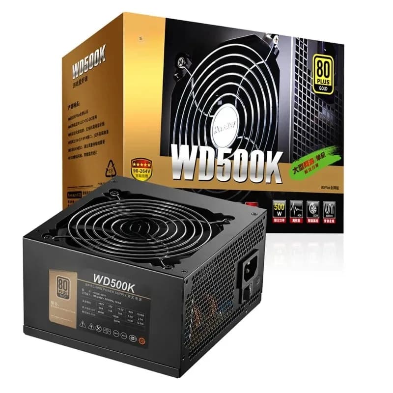WD500K 500W Computer Power Supply (80PLUS Gold/Single 40A/Full Voltage/LLC+SR+DC-DC/Smart Temperature Control/