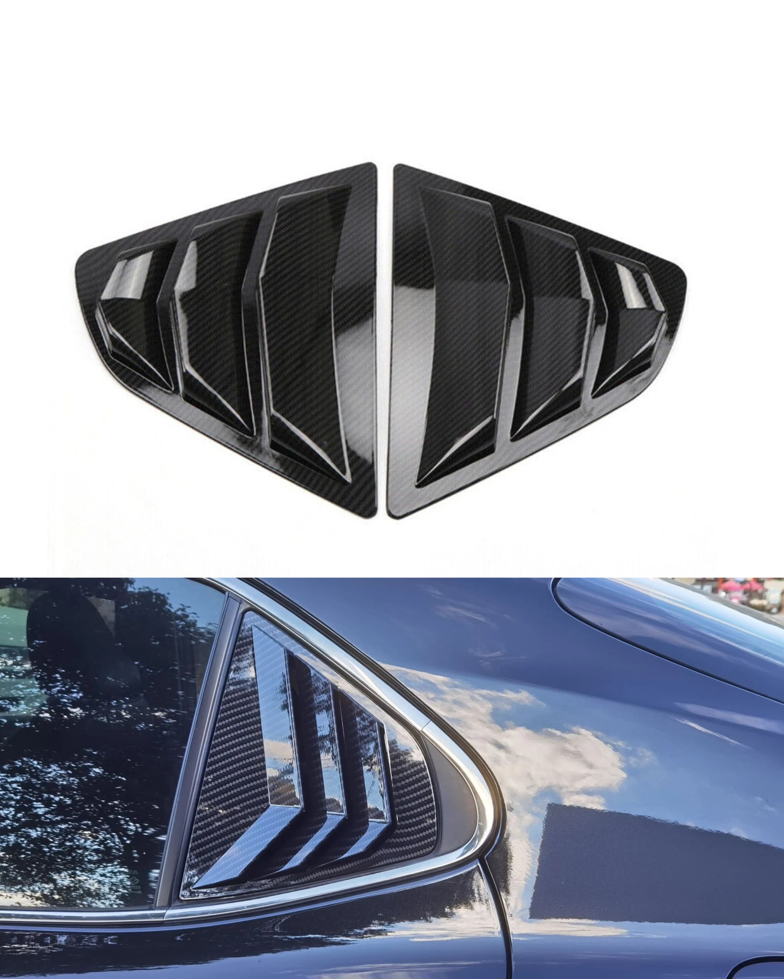 Fit For Toyota Camry Sedan 2018-2020 2021-2023 Rear ABS Carbon Fiber Side Vent Window Scoop Louver Trim Cover Auto Accessories