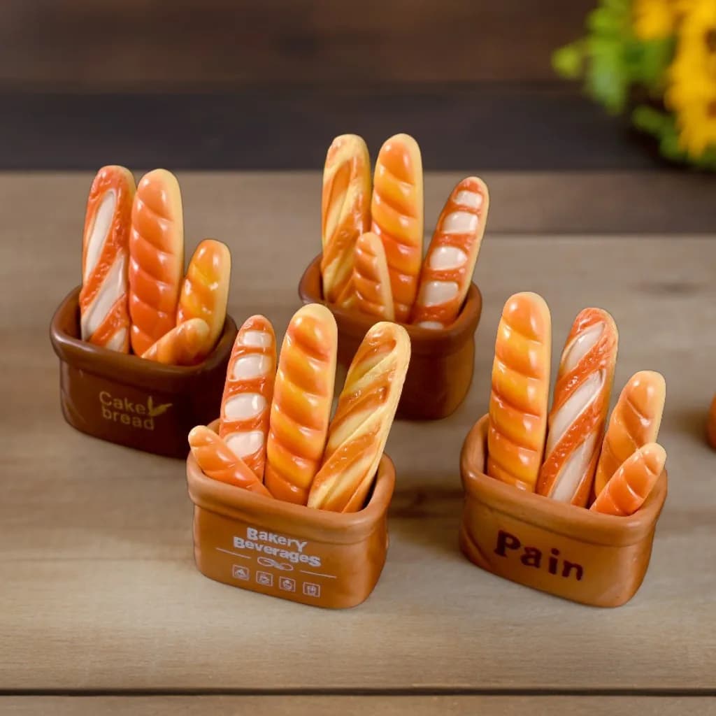 10 Pcs Miniatures Simulation French Bread Baguette French Stick Decoration Crafts