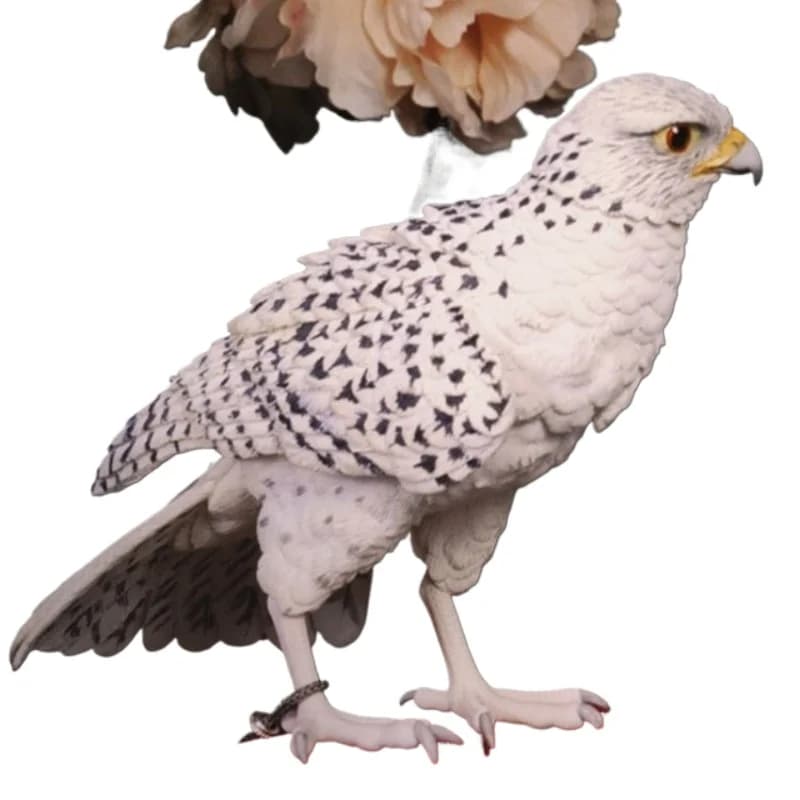 1/3 white jade claw Haidongqing animal simulation bird model tide play ornament with soldier doll figure
