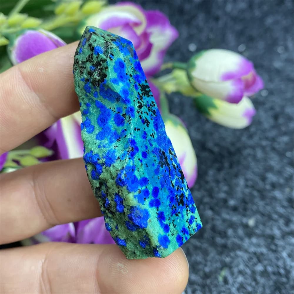 Natural High Quality Stone Azurite Crystal Tower Reiki Healing Malachite Obelisk Garden Aquarium Home Decor Degaussing Gift