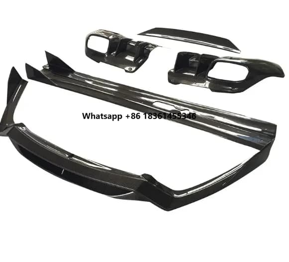 For FR F12 Style Dry Carbon Fiber Material Front Spoiler Rear Diffuser Side Skirt Rear Wing Body Parts High Quality Body Kit