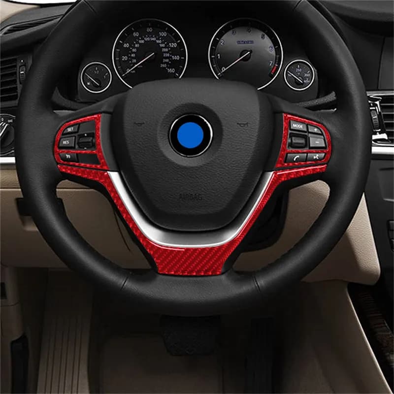 For BMW X3 F25 X4 F26 2011-2017 Carbon Fiber Steering Wheel Buttons Frame  Interior Car Trim Cover Stickers  Car Accessories
